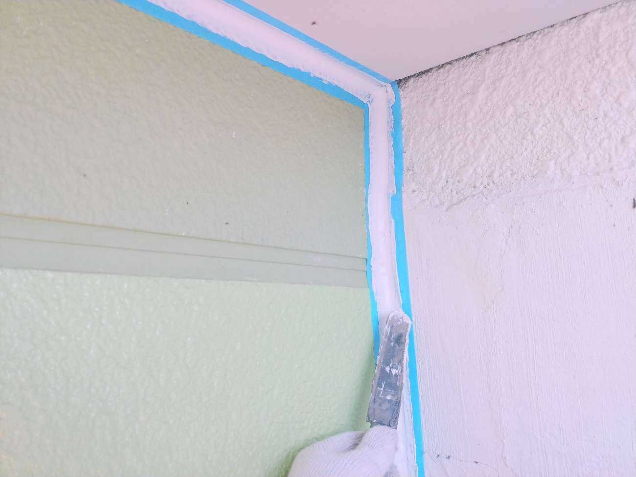 シーリングのならし作業